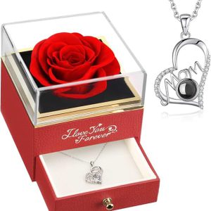 Red Real Rose Necklace